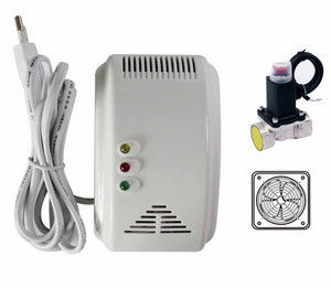 Alarma del sonido/del flash de la alarma del detector de gas del semiconductor del CE con la válvula de cierre, fan