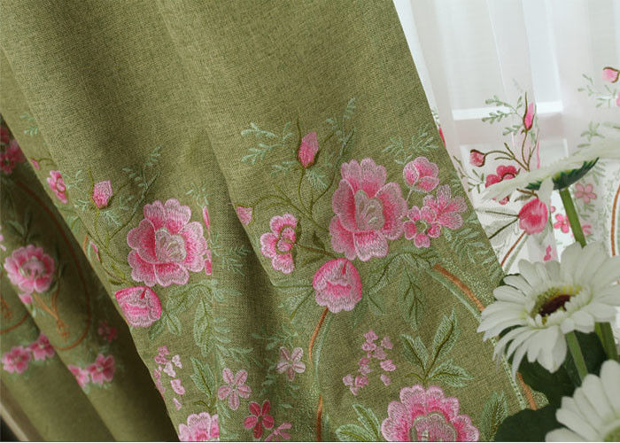 Material azul/del verde moderno de las telas bordadas de la ropa del paño